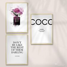 Poster SET A4 - 3 St. ( +1 Poster GESCHENK ) Fashion inspiriert Plakat Parfüm