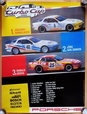 original Porsche Plakat Poster "Erster Porsche Turbo Cup" Sieger Winkelhock 1986