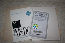 Original Microsoft MS-DOS 6.2 Zertifikat ICL 1990er Jahre 1994 Vintage Retro