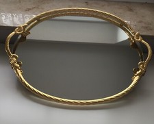 Tablett mit Spiegel, 24 Karat hart-vergoldet, 80er Jahre, sehr exklusiv, Italien