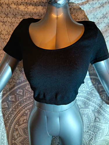 Amisu damen crop top schwarz - crop,