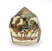 XL Briefbeschwerer Paperweight 3 Ebenen Trompetenblumen Böhmen um 1920 – 25100 -