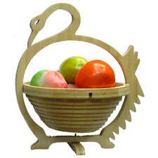 Bambus Obstkorb Dekoschale Obstschale Holz Schwan Design faltbar 