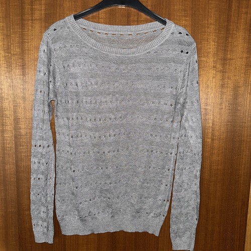 Pullover lochmuster grau s - gr.,