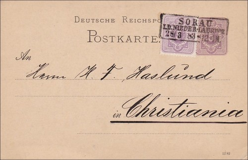 Ganzsache von sorau nach - ganzsache,