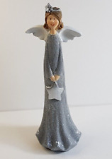 Engel Figur Weihnachtsengel Engelsfigur Modern Weihnachten Silber Glitzer