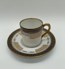 Jugendstil Hutschenreuther Art Deco Sammel- Mokkatasse Kobalt Blau Gold um 1910