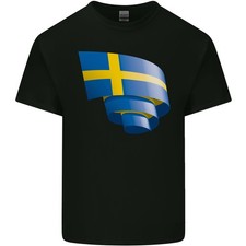 Krause Schwedische Flagge Schweden Tag Fußball Herren Leichte Baumwolle T-Shirt
