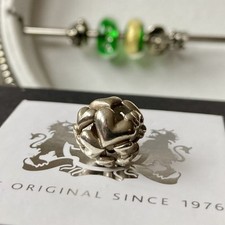 Original Trollbeads Herz Ball TAGBE-40006 -retired -, Silber Bead, Neu