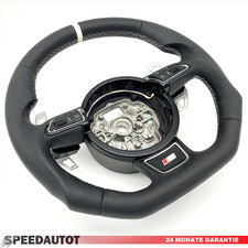 Tuning Abgeflacht S-line Lenkrad für AUDi A1,A6,A7,A8 DSG 4G0, 4H0 Weiss Ring
