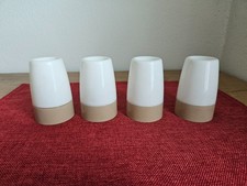 Tupperware© beiges Frühstücksset: 4 Eierbecher mit Deckel vintage