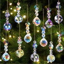Weihnachten Kristall Ornament 12er Set Hängende Christbaumschmuck Acryl Funken