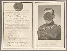 Sterbebild Totenzettel WK2 WW2