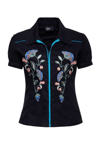 Queen kerosin damen bluse mit - queen,