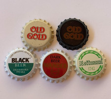 5 Unused beer bottle caps -