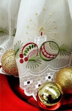 Scheibengardine Kurzgardine Kurzstore Panneaux Weihnachten farbig 45 cm