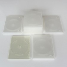 8x DVD Leerhüllen weiß / transparent, Kunststoff, einfach - davon 1x Slim Case