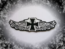 Iron Cross Eiserne Kreuz Flügel Aufnäher Patch Iron On Chopper Biker Vintage