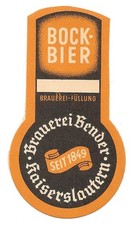 Bieretikett Brauerei Bender