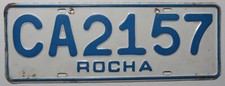 Nummernschild aus Uruguay  aus ROCHA, alter Typ. CA2157