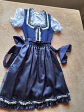 NP 159 wie neu Trachtenkleid / excl. Dirndl mit Bluse 134 Krüger Madl blau