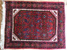 Teppich Iran Hamadan rot/blau, ca. 81x64 cm