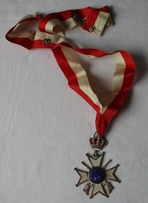 emaillierter silberner Schützenorden mit Krone BT 1934-1936 am Band (110635)