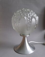 Space Age 70er Jahre Tischlampe - Nachttisch Lampe -  Alu Tulip Fuß - Glas Kugel