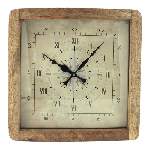 Wanduhr nautik aus mangoholz - nautik,