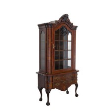 Vitrinen Schrank Bücherschrank Neobarock um 1950 Wurzelholz B: 104 cm -11755-