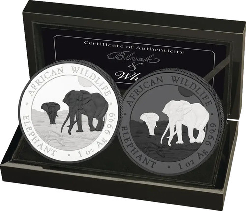Silber somalia elefant - elefant, black