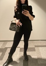 Bluse XS S 34 36 H & M Puffärmel schwarz Blogger