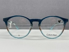 Calvin Klein Brille Herren Damen rund blau transparent Panto CK23549