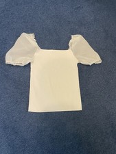 Schmale / Bauchfreie Tops, Größe S, Weiß, Braun