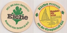 Eiche-Bier, Kiel - alter Bierdeckel "Olympiade 1936 in Kiel - 8-m-R-Klasse" 1971