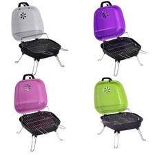 Koffergrill Holzkohlegrill BBQ Partygrill Minigrill grün weiß lila pink Barbecue