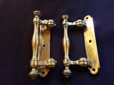 Paar gebrauchte antike viktorianische Flügelaufzüge aus Messing Fenstermöbel (EER62)