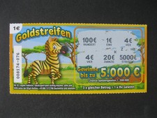 Rubbellos von LOTTO Brandenburg aufgerubbelt kein Gewinn "NIETE" - Goldstreifen
