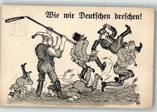 13301791 - Wie wir Deutschen dreschen Deutsche Michel mit Dreschflegel