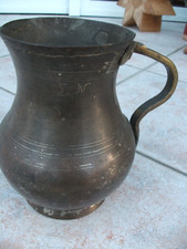 alte Metall (Zinn??) Vase Krug Kanne mit Henkel Nostalgie Dekoration