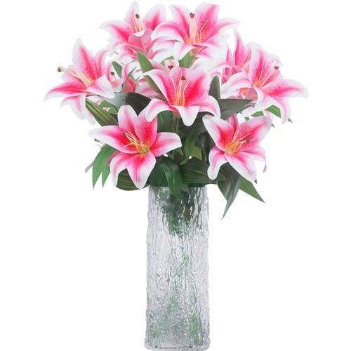 Künstliche lilien rosa 60cm - lilien,