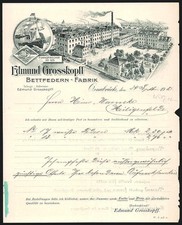 Rechnung Osnabrück 1903, Edmund Grosskopff, Bettfedern-Fabrik, Fabrikgelände, T 