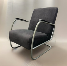Sessel Bauhaus Stahlrohr Freischwinger Fauteuil Stil Thonet Gispen