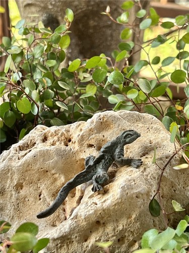 Bronzefigur gecko klein l7cm - gecko,