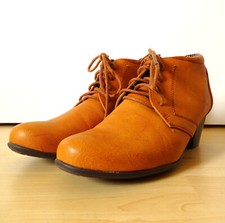 Federflex Damenstiefelette Schuhe neuwertig braun Honig Echtleder Gr. 39 UK 6