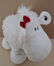 SHEEPWORLD NICI PLÜSCH -- SCHAF LAMM WEISS SCHLEIFE ROT CA 21 x 21 CM UNBESPIELT