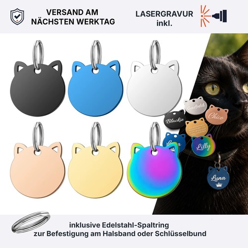 Katzenmarke mit gravur - katzenmarke,