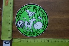 Alter Aufkleber Tierschutz DEUTSCHER TIERSCHUTZBUND Keine Massentierhaltung