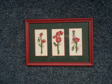 fertiges Blumen Stickbild im