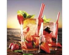 Glasbild Cocktail Strawberry I